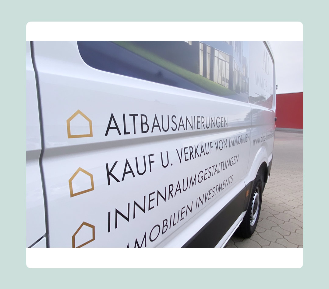 Fahrzeugbeschriftung Anylei Diaz Immobilien