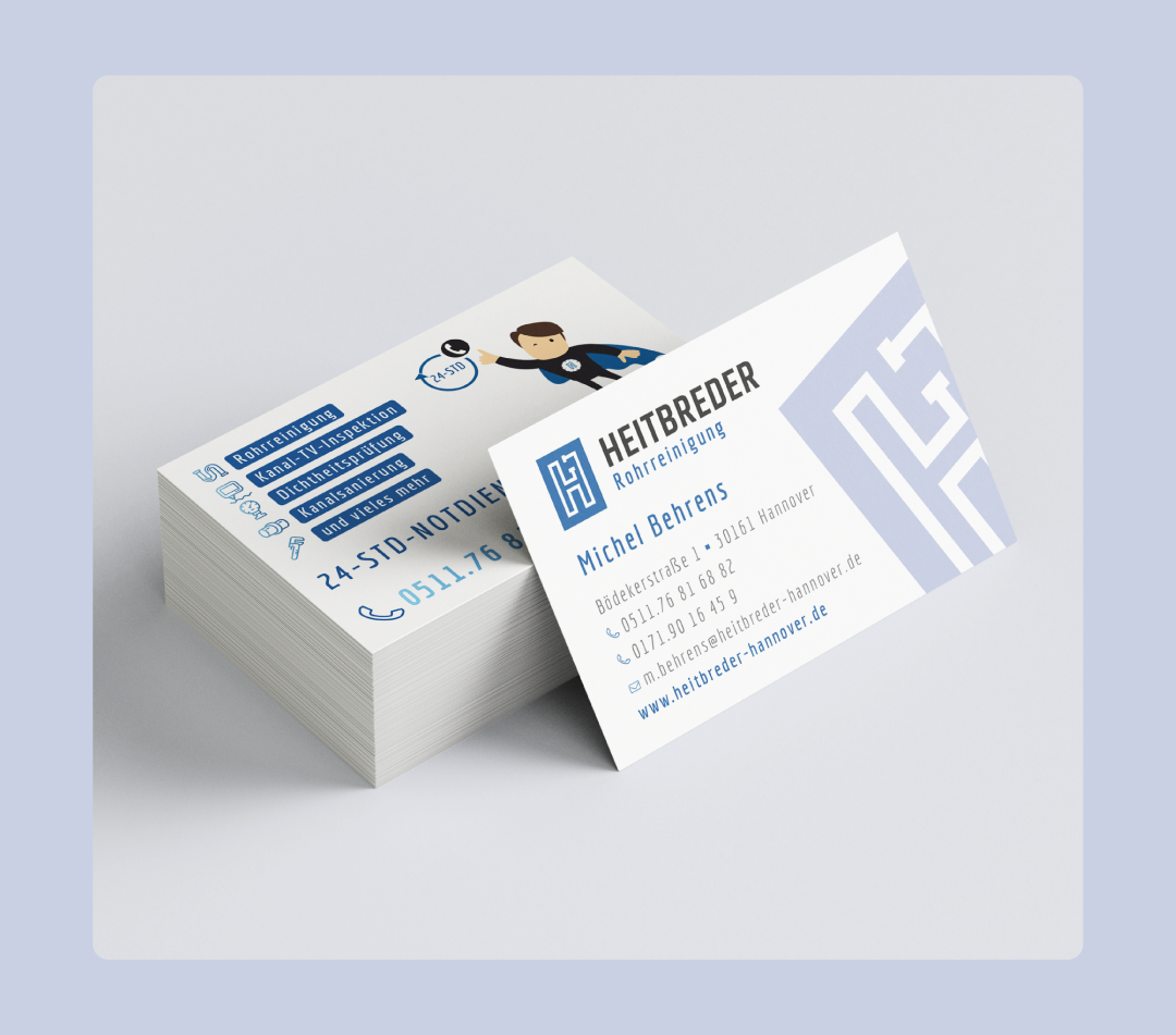 Heitbreder Rohrreinigung Visitenkarten